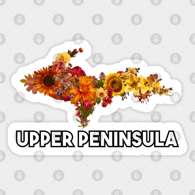 Floral Upper Peninsula Logo Sticker by The Yooper Life